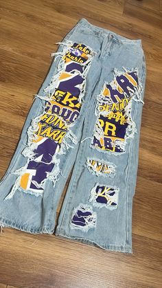 Senior spirit jeans for class of ‘24 Senior Jeans Black People, Senior Spirit Jeans, Senior Pants Ideas, Senior Pants, Spirit Jeans, Senior Outfit Ideas