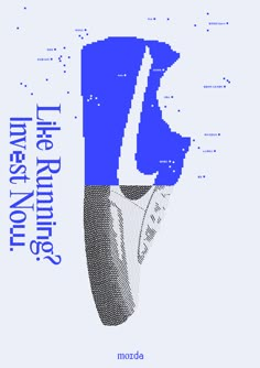 the poster is designed in blue and white