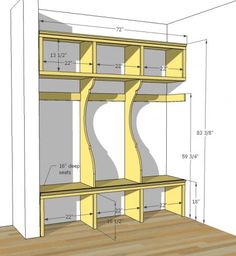 the plans for a bookcase with shelves