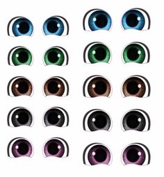 an image of many different colored eyes