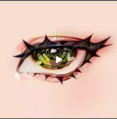 an eyeball with spikes on it is seen in this artistic video game screen shot