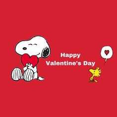 snoopy holding a heart with the words happy valentine's day