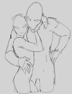 a drawing of two people hugging each other