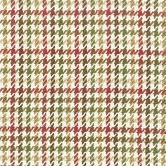 a checkered fabric with red, green and white colors