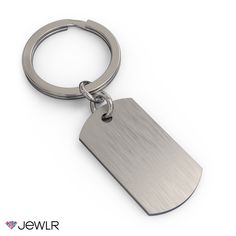 a metal keychain on a white background with a blank space for your text