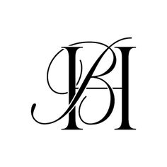 the letter b is made up of two letters, one in black and one in white