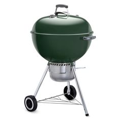 the big green egg grill is on wheels