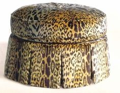 an animal print box is shown on a white background