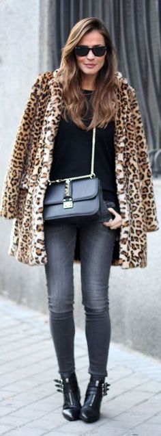 . Leopard Print Coat Outfit, Style Inspiration Winter, Protective Hairstyles