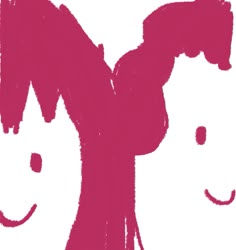 two people with their faces drawn in pink