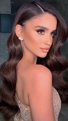 Hollywood Hair, Smink Inspiration, Long Hair Wedding Styles, Glam Hair, Wedding Hair Inspiration, Wedding Hair Down, Wedding Hairstyles For Long Hair, Bridal Hair And Makeup