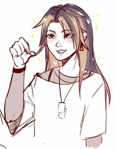 a drawing of a girl with long hair and earphones on, holding her fist up