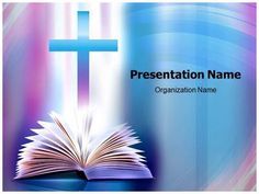 an open book with a cross on it and the word presentation name in front of it