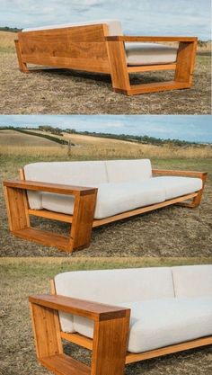 Handcrafted wooden table Wood Frame Couch, Homemade Sofa, Outdoor Sofa Diy, Wooden Couch, Wooden Sofa Set Designs, Wooden Sofa Designs, Pallet Sofa, Wooden Sofa Set, Diy Couch