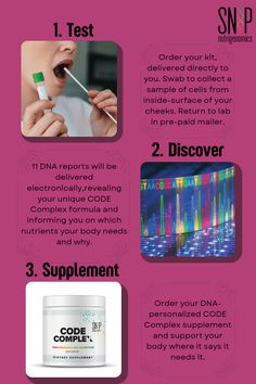 SNiP is the most innovative health and lifestyle company on the planet with science-backed, proprietary technology to custom compound DNA-based, personalized supplements. #healthyliving #DNAtest #allnatural #SNIP #nutrigenomics Potassium Vitamins, Men's Vitamins, Calcium Vitamins, Personalized Nutrition, Vitamins For Women, Dna Test, Natural Wellness, Vitamin B