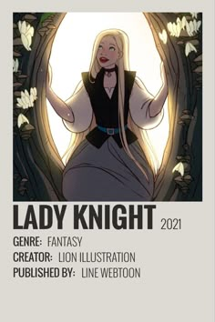 the poster for lady knight is shown in black and white