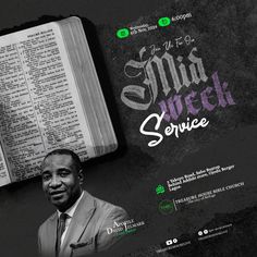 a man in a suit and tie next to an open book with the words,'sinja sewek service'on it