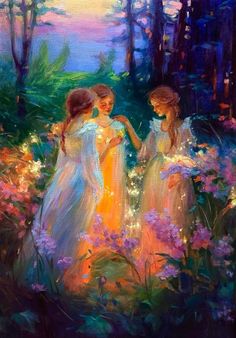 Dreamy Paintings Ideas, Fairy Painting Aesthetic, Fairytale Painting, Mystical Paintings, Magical Artwork, Magic Painting, Fairy Painting, Fairy Flowers, Piskel Art