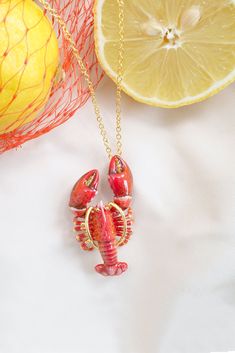 Red Lobster Necklace Dance with the waves, sing along 'Under the sea'... Open up your mind free. Imagine deep down through an ocean. Fantastic vivid sea lifes swim around. Let the ocean hears your soul. Let the sea animals take control. The 'OCEAN INSTRUMENT' is calling! Every handmade item is quirky and unique, which makes it special. Handcrafted and full process produce in Thailand. // materials: polished brass with 18k gold plating ( Brass is an alloy made of mainly of copper and zinc ) // fi Luxury Green Necklace With Lobster Clasp, Cheap Dainty Jewelry With Lobster Clasp, Affordable Statement Jewelry With Lobster Clasp, Luxury Minimalist Chain Necklace With Lobster Clasp, Cheap Costume Chain Necklace With Lobster Clasp, Cheap Friendship Charm Necklace With Lobster Clasp, Luxury Black Necklaces With Lobster Clasp, Cheap Yellow Necklaces With Lobster Clasp, Luxury Charm Necklaces With Lobster Clasp As A Gift