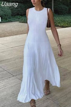 Shipping: Worldwide Express Shipping Available Delivery time: 🚚7-15Days Fast Shipping Returns: Fast refund,💯100% Money Back Guarantee. Elegant Ribbed Summer Dress, Casual White A-line Maxi Dress, Elegant Beige Sleeveless Dress For Vacation, White Pleated Sleeveless Dress For Summer, Casual Non-stretch White Midi Dress, White Non-stretch Casual Midi Dress, Beige Pleated Sleeveless Dress For Summer, Casual A-line Ribbed Midi Dress, Chic A-line Ribbed Midi Dress