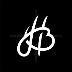 the letters h and b are in white on a black background, with an inverted design