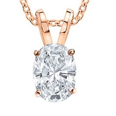 1/2-3 Carat 14K Rose Gold GIA Certified Oval Cut Diamond Pendant Necklace Value Collection (J-K Color, SI1-SI2 Clarity) Oval Diamond Solitaire, Diamond Solitaire Pendant, White Gold Solitaire, Solitaire Pendant Necklace, Oval Cut Diamond, Solitaire Pendant, Diamond Pendant Necklace, 2 Carat, Gia Diamond