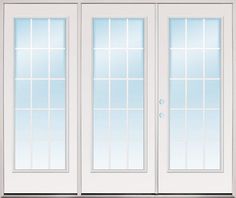 8'0" Wide 15-Lite GBG Fiberglass Patio Prehung Triple Door Unit - Door Clearance Center French Doors Patio Exterior, Sliding French Doors Patio, Sliding French Doors, Accessible Bathroom Design, Cheap Patio, Accessible Bathroom, French Doors Patio, Fiberglass Door, Sliding Patio Doors