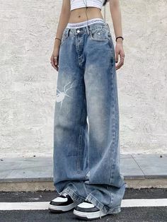 Street Spider Print Boyfriend Jeans Vintage Boyfriend Jeans, Street Y2k, Jeans Outfit Summer, Korean Streetwear, All Jeans, Vintage Punk, Edgy Style, Looks Street Style, Jeans Casual