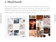 an article about mood boards is featured in the magazine