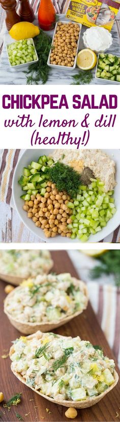 chickpea salad with lemons and dill healthy side dish for lunch or dinner