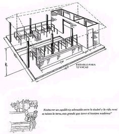 an architectural drawing shows the interior and exterior of a house