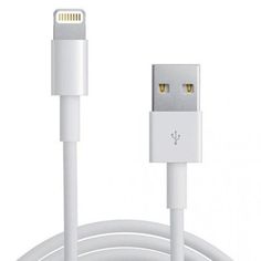 the white usb cable is plugged into an iphone charger