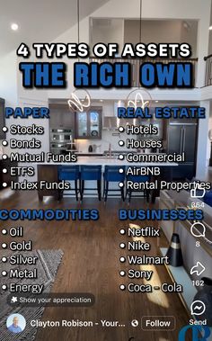 a real estate listing flyer for the rich own