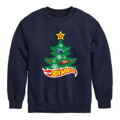 He'll stay warm and look cool in this Boys 8-20 Hot Wheels Christmas Tree Graphic Sweatshirt. HOT WHEELS™ and associated trademarks and trade dress are owned by, and used under license from, Mattel. ©2022 Mattel. He'll stay warm and look cool in this Boys 8-20 Hot Wheels Christmas Tree Graphic Sweatshirt. HOT WHEELS™ and associated trademarks and trade dress are owned by, and used under license from, Mattel. ©2022 Mattel. Crewneck Long sleeve Graphic on chest Fleece constructionFABRIC & CARE Cot Hot Wheels Christmas Tree, Dress Up For Boys, Kids Christmas Tree, Christmas Trees For Kids, Christmas Tree Dress, Christmas Tree Graphic, Tree Dress, Car Christmas, Tree Graphic