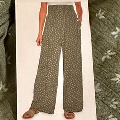 All Seasons, Breathable, Easy Care, Lightweight, Comfy Lounge, Soft Crinkle Fabric Pants. Perfect To Wear On A Night Out With Heels. Alternatively You Can Pair These With Nice Sneakers For Work. New With Tags Brand ~ Three Dots. Style ~ Boho Rn# 137013. Size ~ Large Closure ~ Pull On. Waist ~ Flat Front Elastic Waistband With Smocked Back.(Sits At Natural Waist.) Pockets ~ Slash Side Pockets. Legs ~ Flowy, Wide-Leg Pant. Color ~ Printed Floral Green. Material ~ 100% Rayon. (Gauze Fabric). Care ~ Machine Wash. Measurements Laying Flat: Waist ~ 15" (Elastic Waist) Inseam ~ 29.5" Length ~ 42" About Me: ~ I Accept Reasonable Offers. ~ Same Or Next Day Shipping. ~ New It Sneakers For Work, Pink Linen Pants, High Waisted Linen Pants, Palazzo Pants Plus Size, Nice Sneakers, Flowy Wide Leg Pants, Gauze Pants, Wide Leg Lounge Pants, Lounge Pants Womens