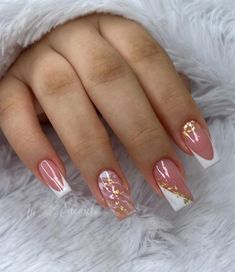 Nail Designs Cute, Nail Extensions Acrylic, Shiny Nails Designs, White Manicure, 2024 Nails, Summer Nail Designs, Wow Nails, Gold Glitter Nails, Nail Design Inspiration