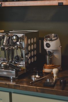 a coffee maker sitting on top of a counter