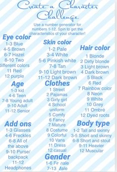 a blue and white poster with the names of different types of hair dyes on it