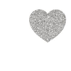 a white heart with lots of silver glitter