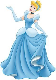 the princess in her blue dress is waving