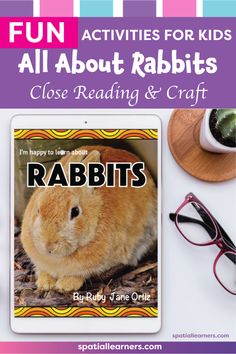 Check out these Rabbit Activities for Kids! This All About Rabbits close reading activity is great for your reading corner! The resource includes nonfiction writing, reading comprehension worksheets, graphic organizers, craft activity, and lapbook ideas. They can be used as bell-ringer activity, warm-up activity, or after-school activity. Fun things to do with your first and second grade students! #animalstudy #nonfictionunit #closereading #craft #lapbookideas  #activitiesforkids Rabbit Activities For Kids, Rabbit Activities, Elementary Science Teacher, All About Rabbits