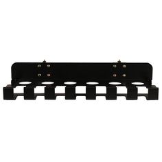 a black rack with four holes on it