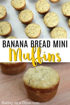 banana bread mini muffins with text overlay