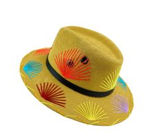 A fashionista's must-have for summer, the Mavis Herrera Summer Artisan Hat is sure to add flair to all your favorite warm-weather activities. Crafted with hand-embroidered detailing in on-trend boho style, this accessory is comfortable and ensures all-day wear with its elastic band. It's available in two sizes - Small/Medium (56-57 cm/22") and Large/XL (58-59 cm/23") - so you can find the perfect fit for you. With the Summer Artisan Hat, you can achieve the perfect look for any beach day or outd Multicolor Flat Brim Fedora For Summer, Multicolor Summer Fedora With Short Brim, Traditional Flat Brim Fedora For Summer, Traditional Summer Fedora With Flat Brim, Traditional Wide Brim Summer Fedora, Traditional Wide Brim Fedora For Summer, Multicolor Hat Bands For Beach In Spring, Multicolor Straw Hat For Spring Festival, Artisan Fedora For Spring Vacation