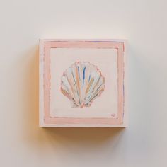 a painting of a seashell on a white background