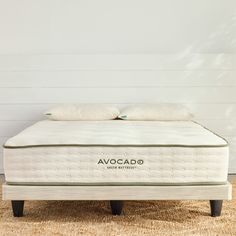 the avocado mattress is made up and ready to be used