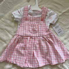 Adorable Pink Checkered Dress, Nwt Never Worn Pink Checkered Dress, Dolly Fashion, Teen Pregnancy, Pink Checkered, Baby Themes, Checkered Dress, Pink Nursery, Toddler Clothes, Friends Fashion