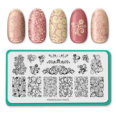 Floral Swirls (M472) - Nail Stamping Plate Simple Spring Nails, Floral Nail Art, Nail Stamping Plates, Nail Art Kit, Nail Patterns, Elegant Nails, Stamping Plates, Nail Designs Spring, Nail Stamping