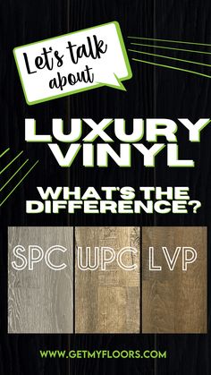 an advertisement for luxury vinyl, which is the same color as it appears on wood