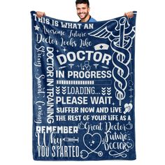 PRICES MAY VARY. Perfect Future Doctors Gifts: Future doctors are driven by a passion to heal, learn, and serve. With determination and dedication, they embark on a challenging journey of medical education and training. Their days are filled with rigorous study, hands-on experience, and a commitment to mastering the art and science of medicine. Send them this unique throw blanket as a gift for appreciation of their work. Comfortable & Super Soft: Made of 100% fluffy and rich flannel. It is light Doctor In Progress, Future Doctor Gifts, Unique Throw Blankets, Appreciation Thank You, Future Doctor, Doctor Gifts, Original Gifts, Medical Education, Education And Training